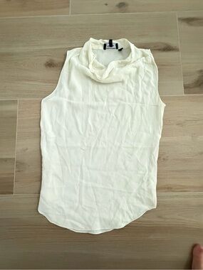Theory Sleeveless Cowl Neck Camisole in Cream